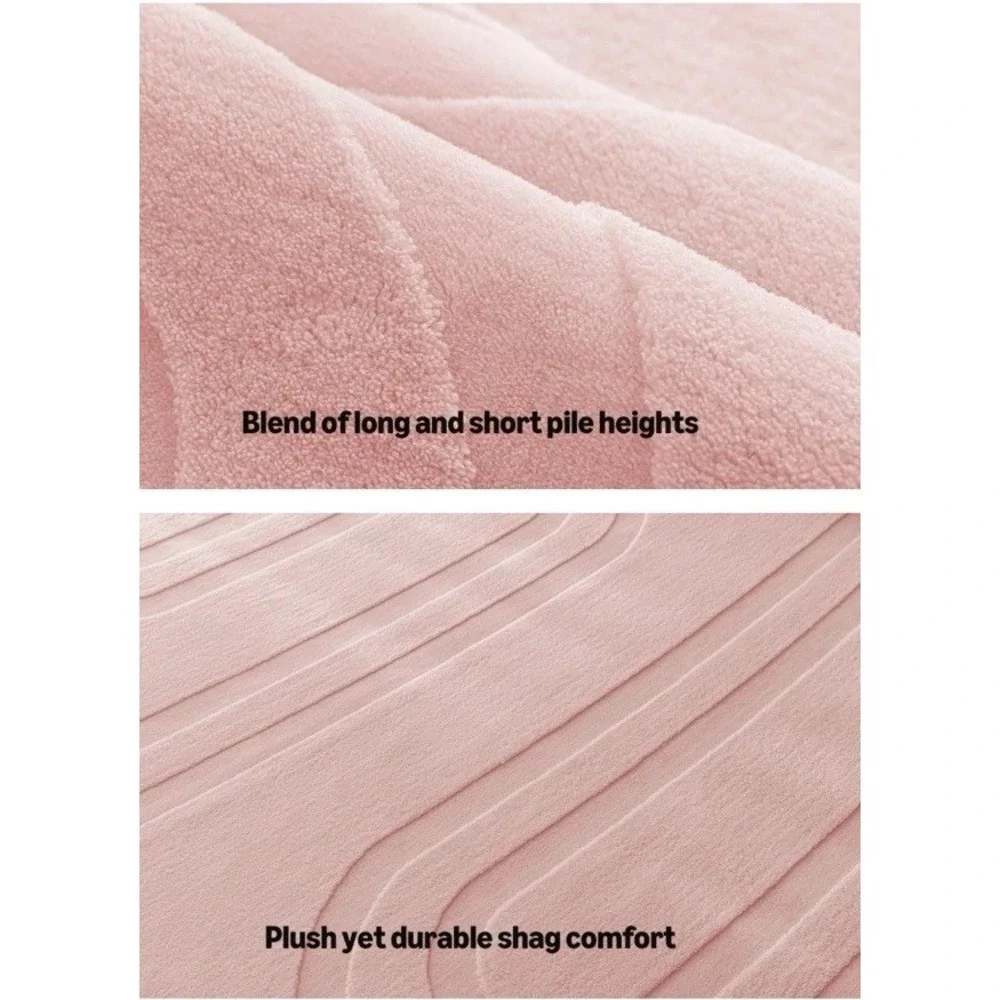 (23)Area Rugs, Soft-Touch Washable Home Decor Carpet Pink 7x5
